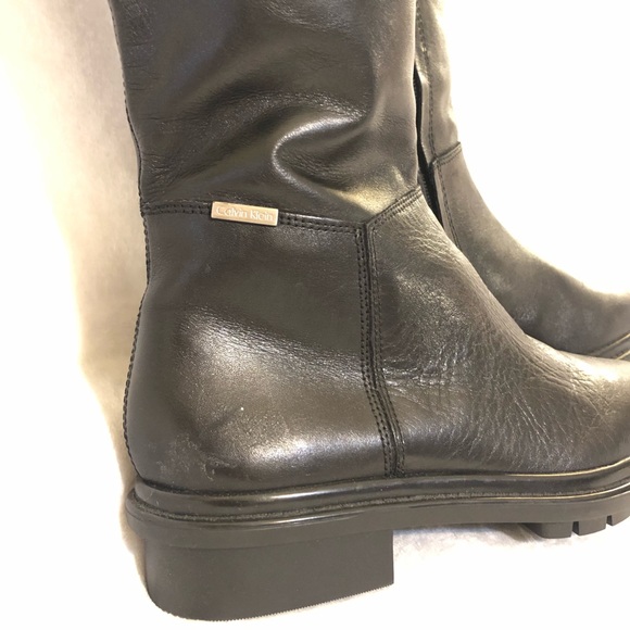 CALVIN KLEIN HELENE LEATHER BOOTS - Picture 6 of 7
